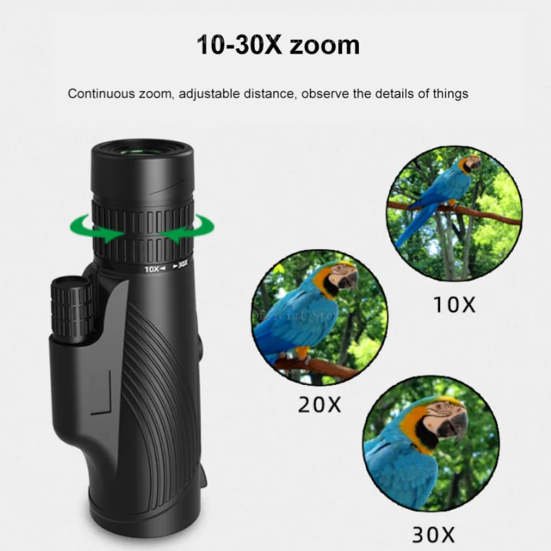 Binoculares potentes portátiles con Zoom HD, telescopio Monocular profesional de largo alcance, visión nocturna baja para caza, 10-30X42 - imagen 2