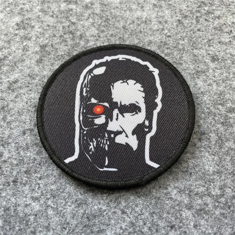 Insignia de moral de caminante mecánico, brazalete Terminator, parches bordados, parches tácticos decorativos de gancho y bucle DIY para mochila - imagen 5