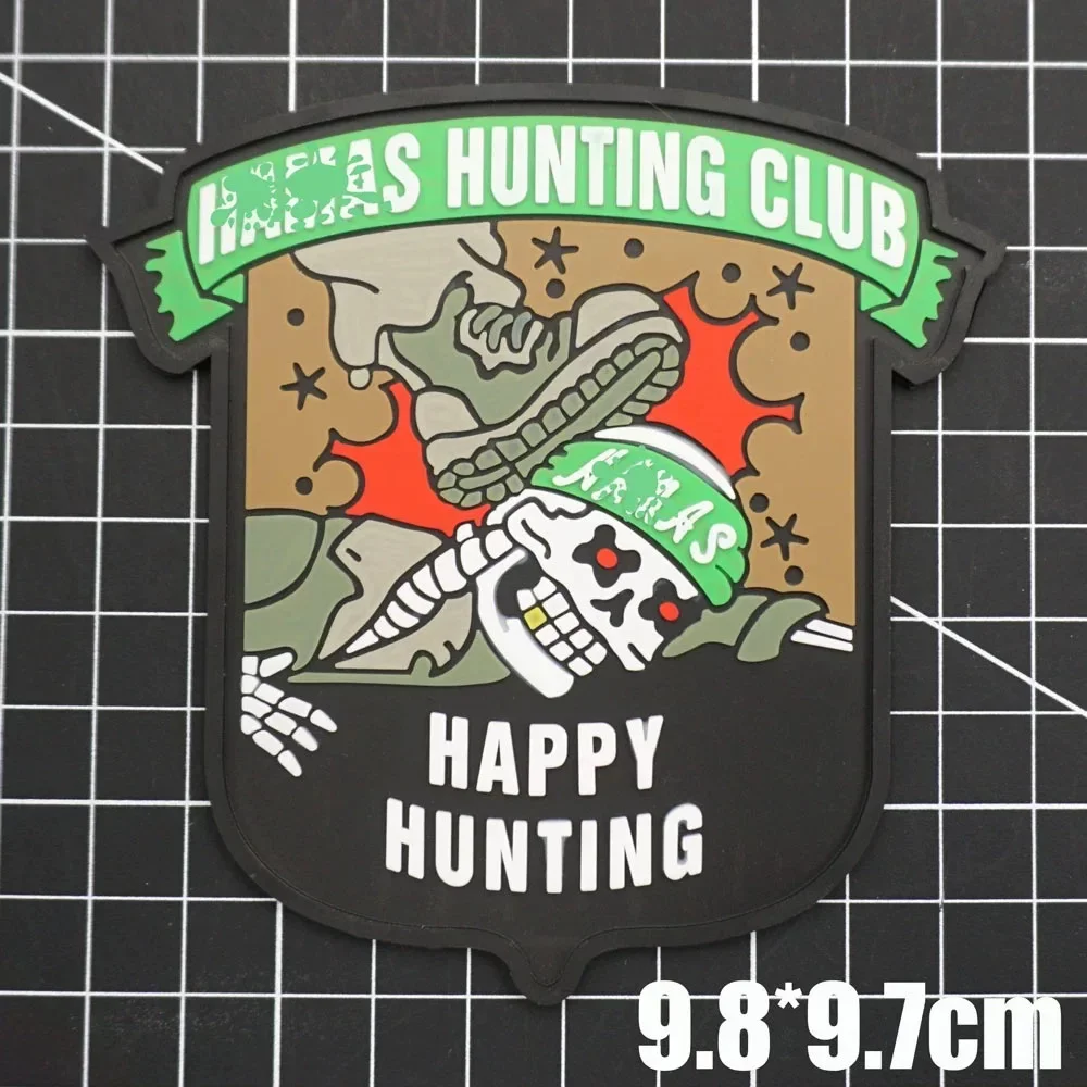 Shots Shooting PVC parches militares gancho y bucle visión nocturna casco de calavera insignia de moralidad táctica noche lobo mochila brazalete - imagen 2