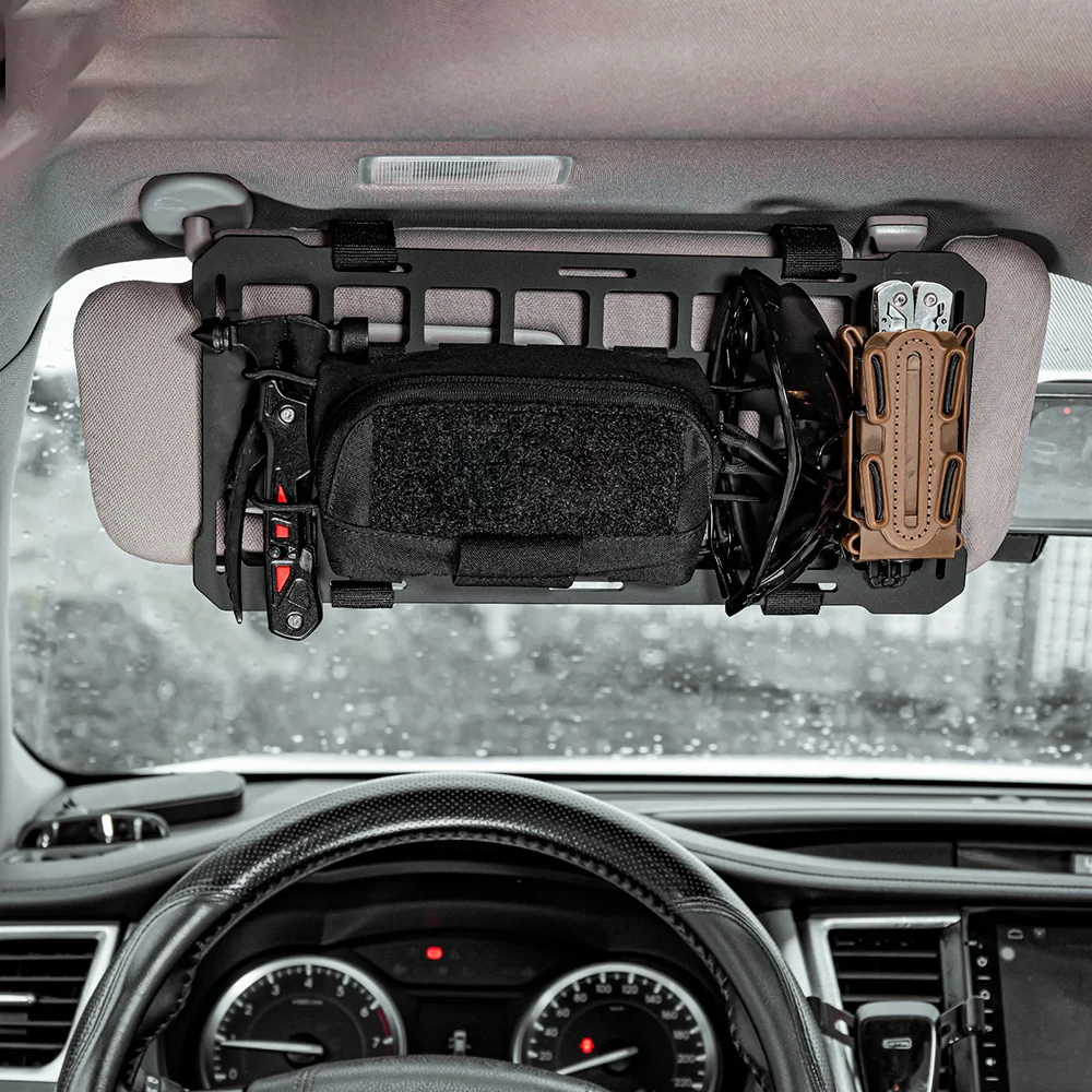 Tablero Molle para sombrilla de coche, tablero para sombrilla de coche, almacenamiento y fijación de artículos diversos, paquete de accesorios - imagen 4