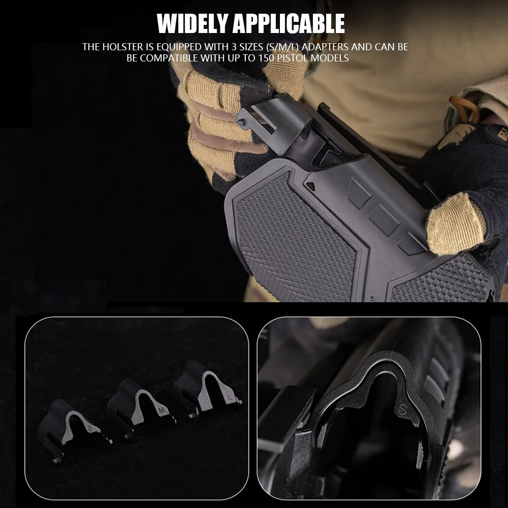 Funda Universal para linterna X300, funda táctica Airsoft Glock17 19, fundas de patrulla SIG con plataforma de pierna caída, ajuste de liberación rápida QLS - imagen 5