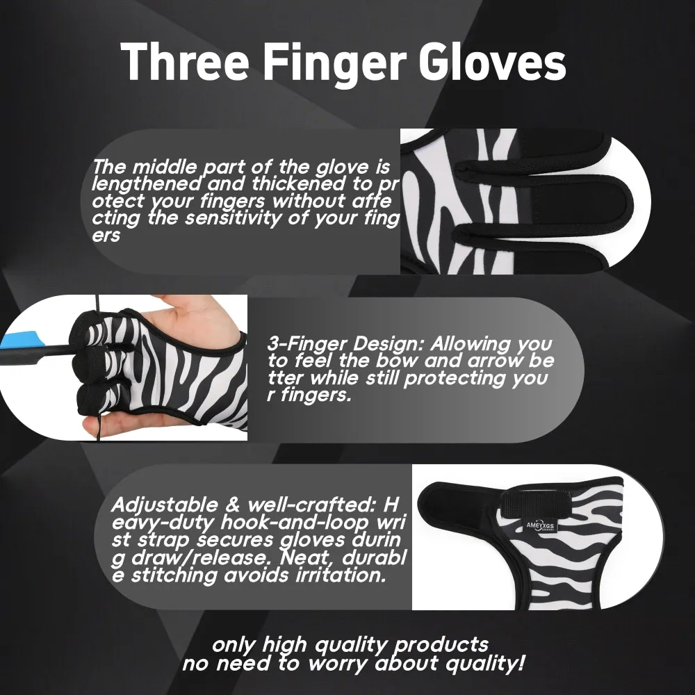 Pestaña de dedo de tiro con arco, protector de camuflaje/rayado de 3 dedos, guante de tela de buceo para arco, flecha, tiro al aire libre, objetivo de caza, equipo protector - imagen 2