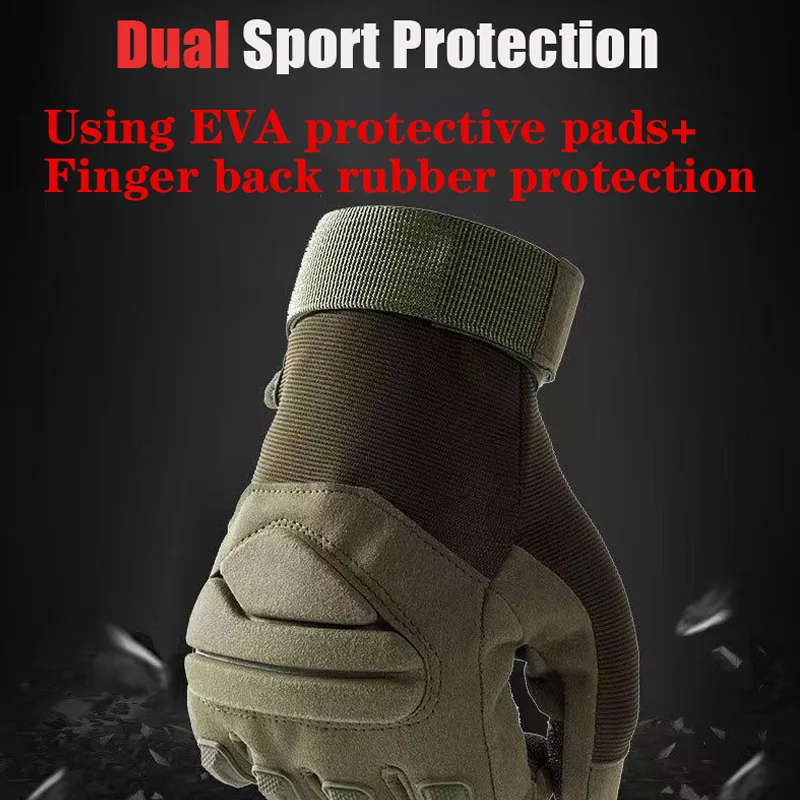 Guantes tácticos de dedo completo para hombre, manoplas militares antideslizantes para bicicleta, Airsoft, deportes al aire libre, tiro de Paintball, ciclismo - imagen 4