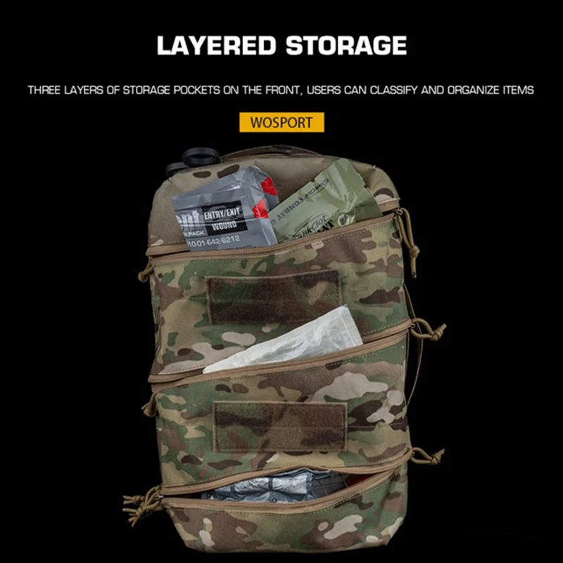WOSPORT Mochila grande de primeros auxilios, ligera, duradera, resistente a desgarros, organizador médico, diseño táctico, preparación para desastres - imagen 5