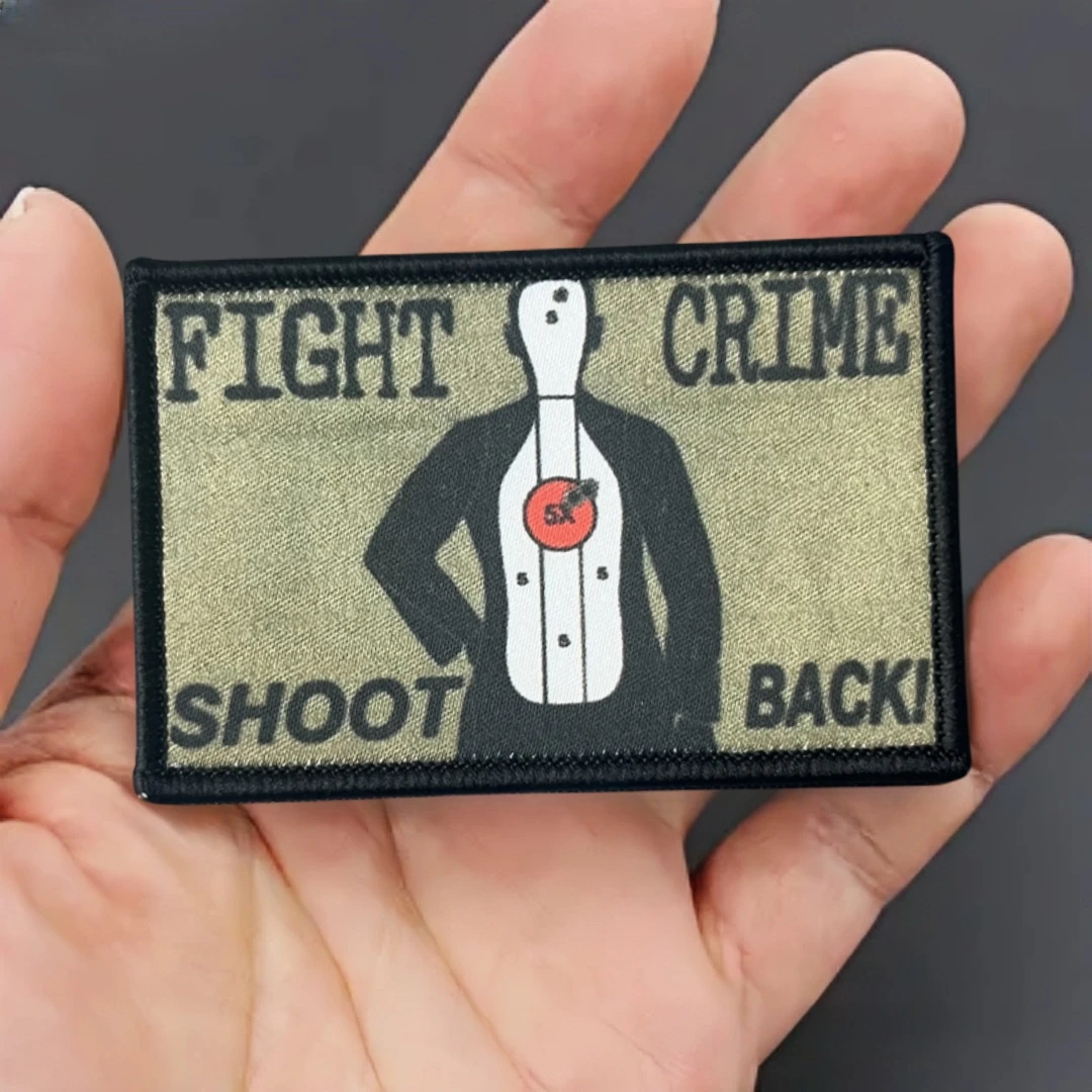 Parches de gancho y bucle impresos para lucha contra el crimen, insignia de moral táctica militar para ropa, pegatina para mochila para equipo al aire libre - imagen 4