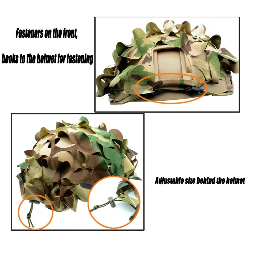 Cubierta de casco rápido de camuflaje táctico, tela de casco CP de camuflaje de rama insertable, accesorios para equipos de Paintball al aire libre - imagen 4