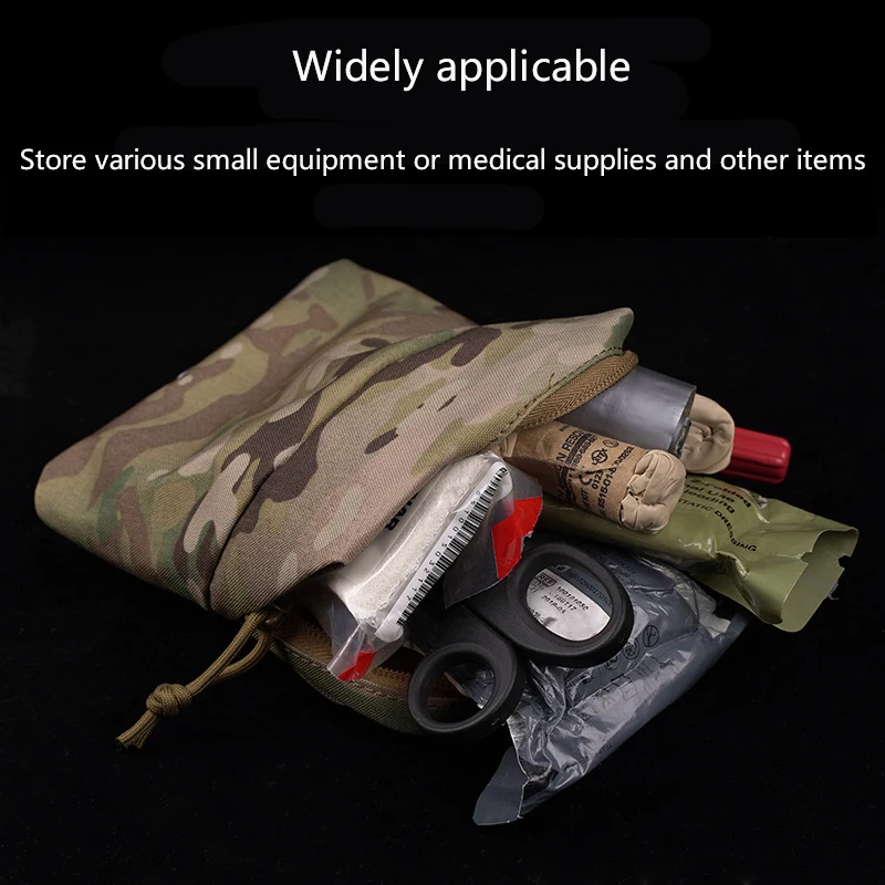 Bolsa táctica Universal multifuncional (6x5 pulgadas), ampliamente aplicable, montaje MOLLE, diseño de capa interior con bucle de correas - imagen 4