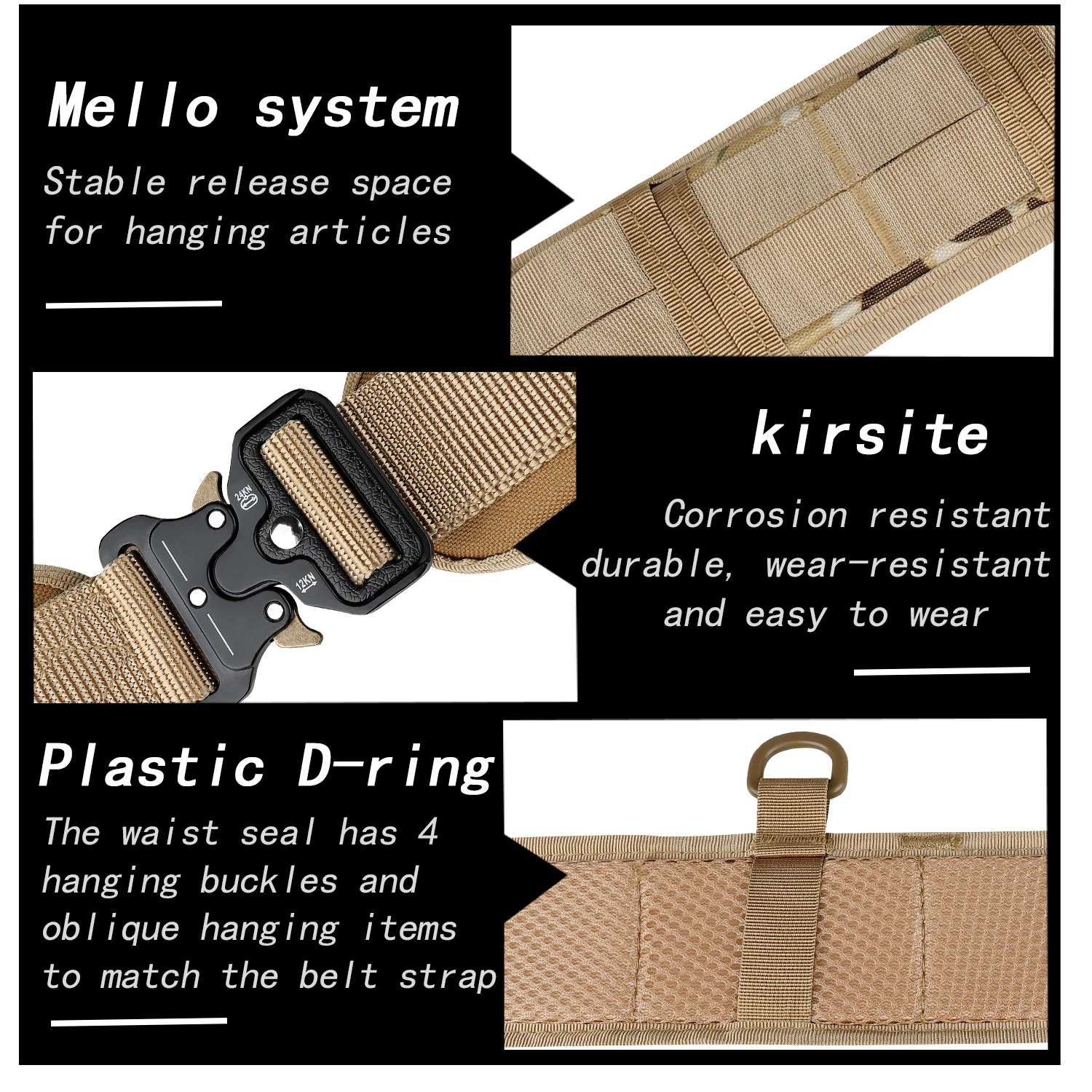 JSJM cinturón táctico cinturón ajustable trabajo al aire libre hombres cinturón combate CS caza Paintball cinturones acolchados bolsillo - imagen 3