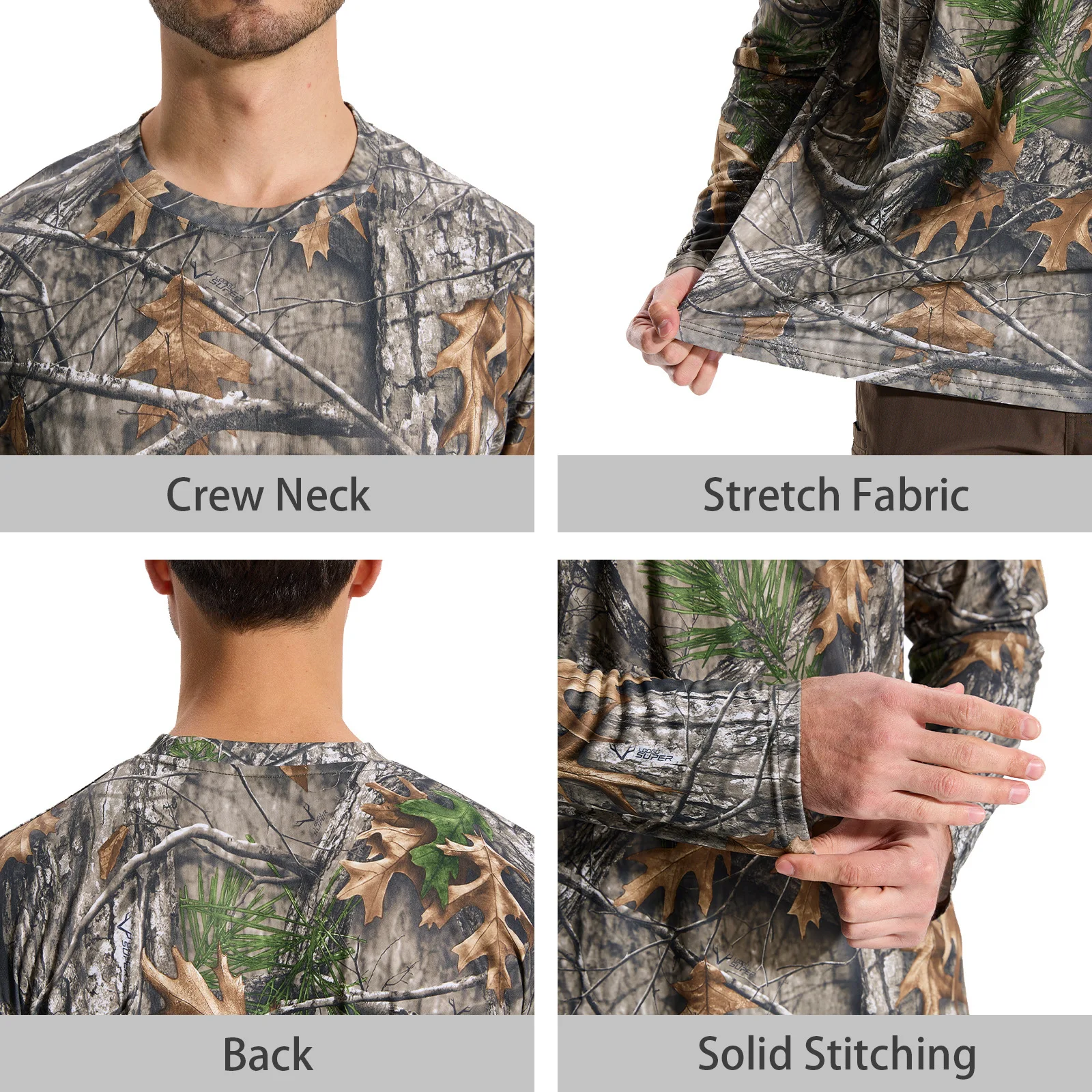 Protección solar sensación de hielo cómoda transpirable camuflaje biónico caza pesca camisa L, camisa de deportes al aire libre de manga larga - imagen 4