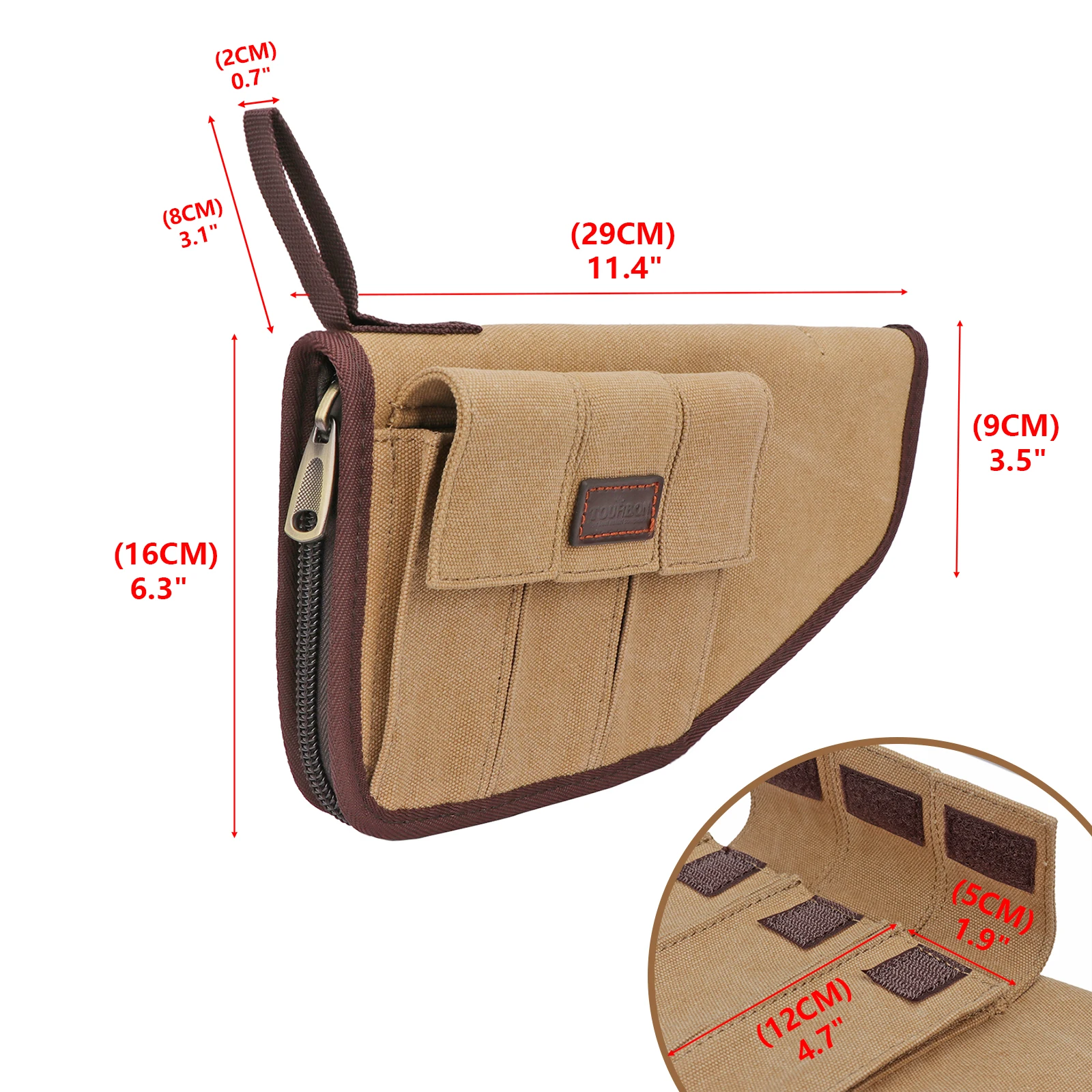 Tourbon-Soporte táctico para pistola, funda de lona con 3 bolsillos para revistas, protección acolchada, accesorios para pistola - imagen 3