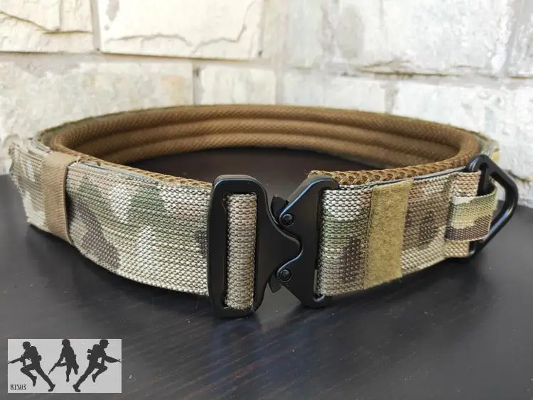 Cinturón táctico Molle de liberación rápida para hombre, hebilla de metal reforzada de doble capa, cinturón de entrenamiento de caza al aire libre - imagen 4