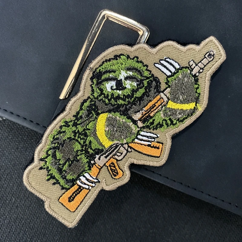 Parches de accesorios militares tácticos bordados de perezoso, insignia de moral de ropa, pegatinas de mochila, tiene un gancho de pistola y lazo - imagen 3