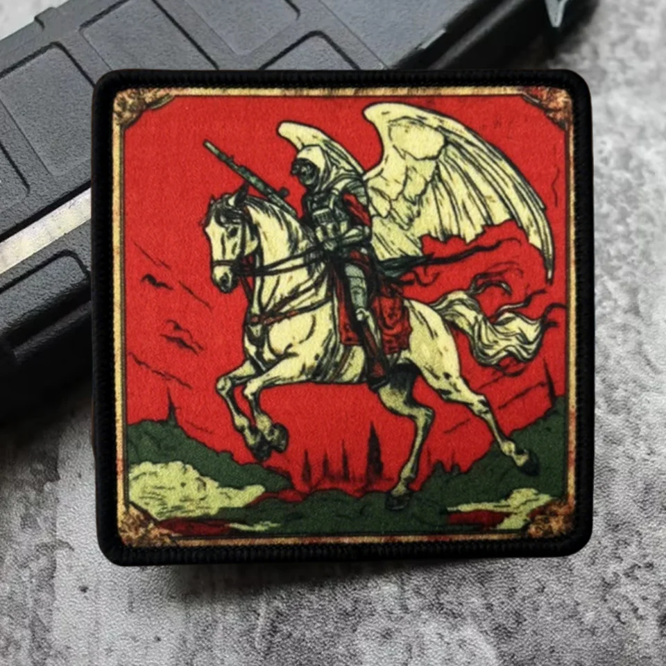 Parche estampado de jinete del Apocalipsis, insignia de moral táctica de soldado, emblema, parche de gancho y bucle, brazalete del ejército militar, pegatinas para mochila - imagen 4