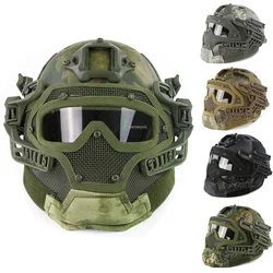 Casco de airsoft cobertura completa camuflaje protección ajustable