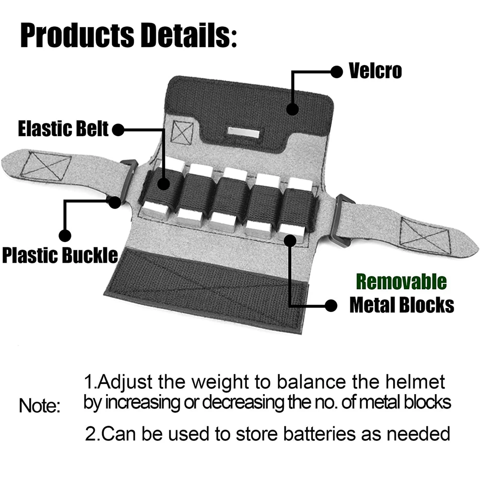 Casco táctico Airsoft contrapeso NVG bolsa de contrapeso con 5 bloques de contrapeso para OPS Core Fast BJ PJ MH accesorio para casco - imagen 4