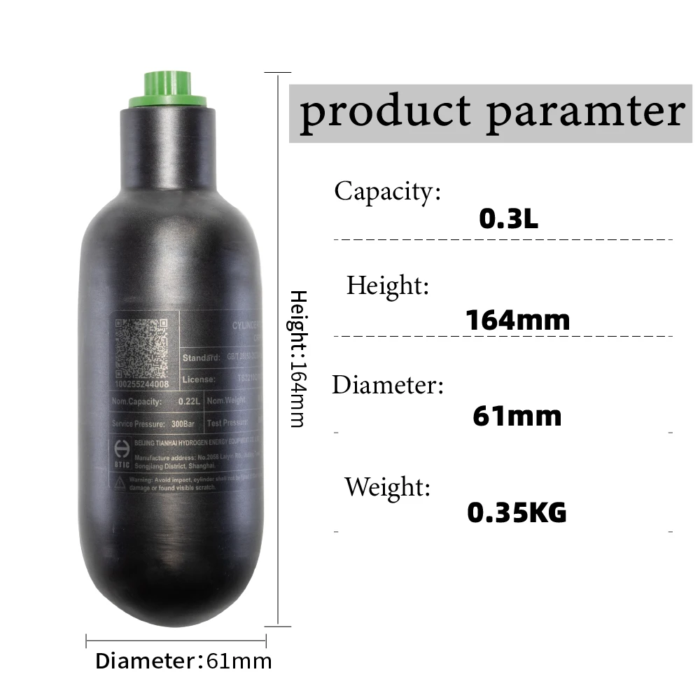 Cilindro HPA en fibra de carbono alta presión para buceo - imagen 3