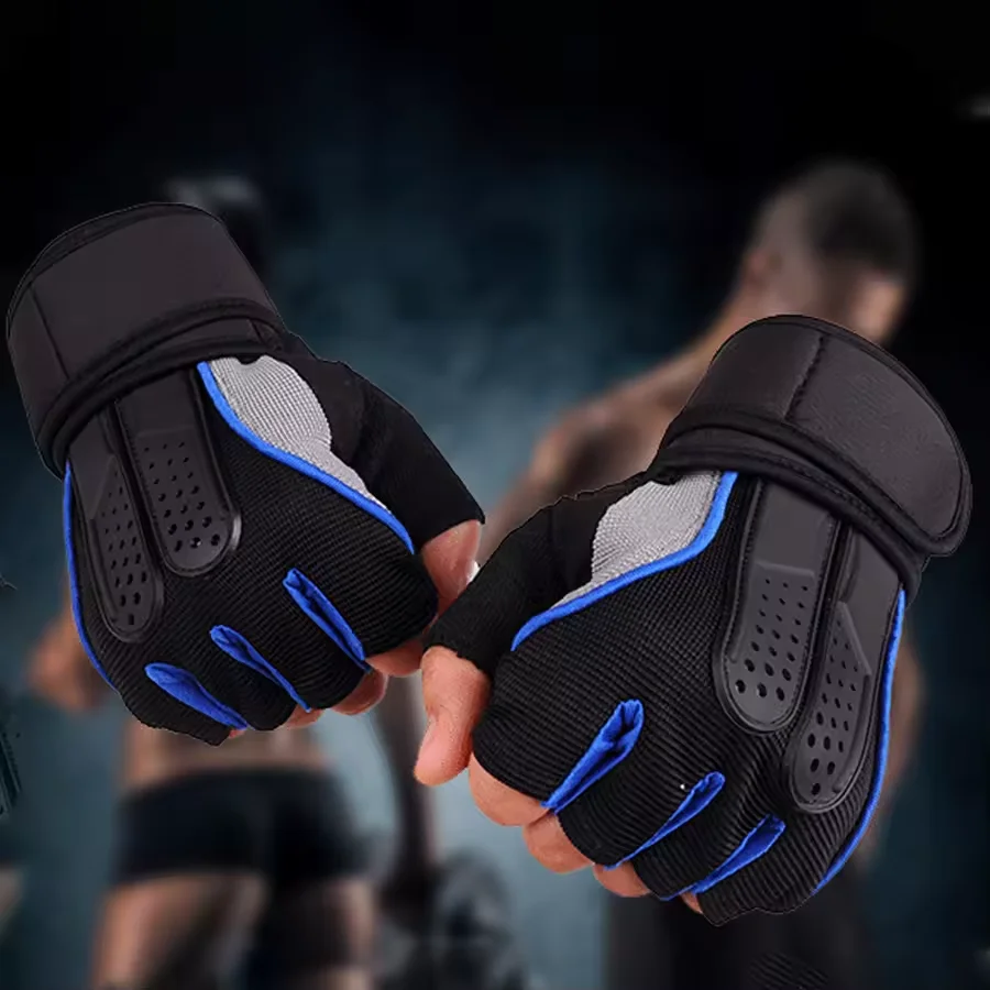 Para hombres y mujeres: guantes de fitness con soporte para muñeca, antivibración para levantamiento de pesas, entrenamiento, ciclismo, táctico y escalada - imagen 4