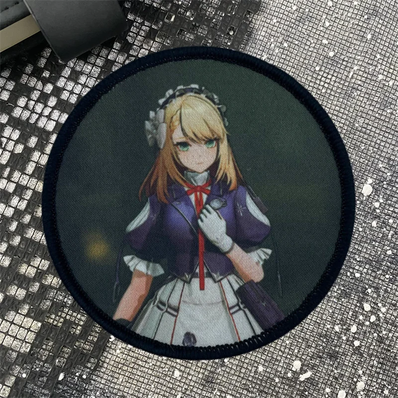 Insignia de segunda moral de animación, parches de tela impresos, brazalete frontal para niña, emblema de gancho y bucle, pegatinas para mochila militar - imagen 5