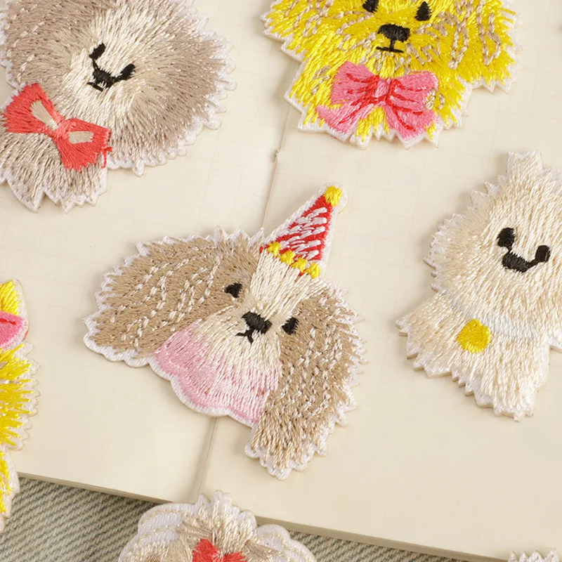 Parche bordado, pegatinas de cachorros de dibujos animados, lindos parches para perros, insignias de parche bordado DIY, parches para perros para ropa, mochila - imagen 4