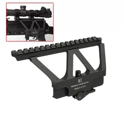 Riel lateral táctico de aluminio QD AK, montaje de mira de punto rojo, riel Picatinny de 20mm para Rifle Airsoft AK 47 AK 74, caza