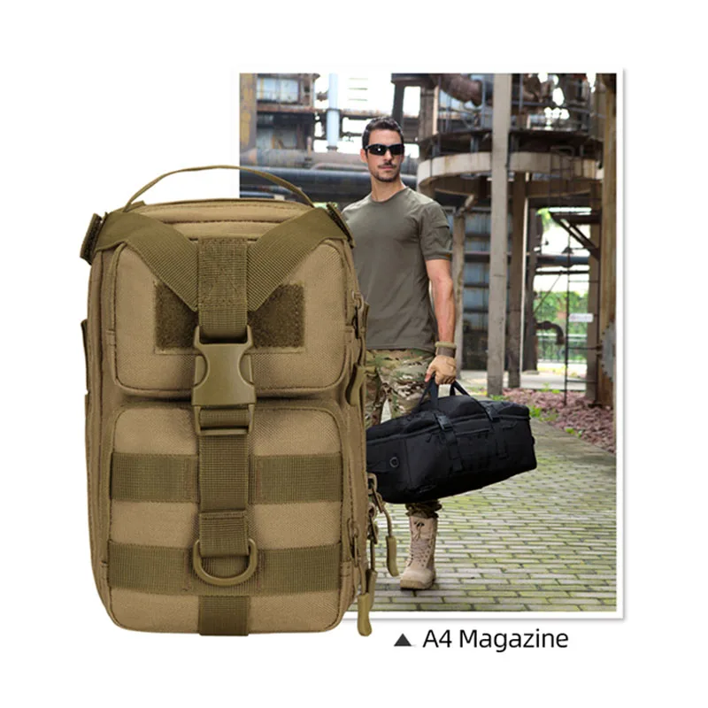 Bolso de hombro táctico para acampar para hombre, mochila de sistema Molle para deportes al aire libre, viajes de ocio, ciclismo, escalada, senderismo - imagen 4