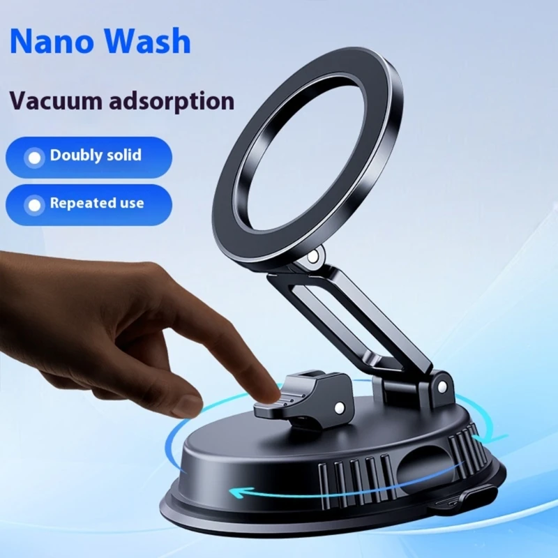 Actualizaciones Paneles magnéticos Montaje teléfono 180 ° Rotación doble Center Holder del teléfono plegable para teléfonos - imagen 5