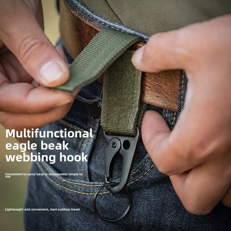 Hebilla colgante táctica Molle, correas de nailon, mosquetón, cinturón, llavero triangular para escalada al aire libre, accesorio de herramienta de Camping, 2 uds. - imagen 2
