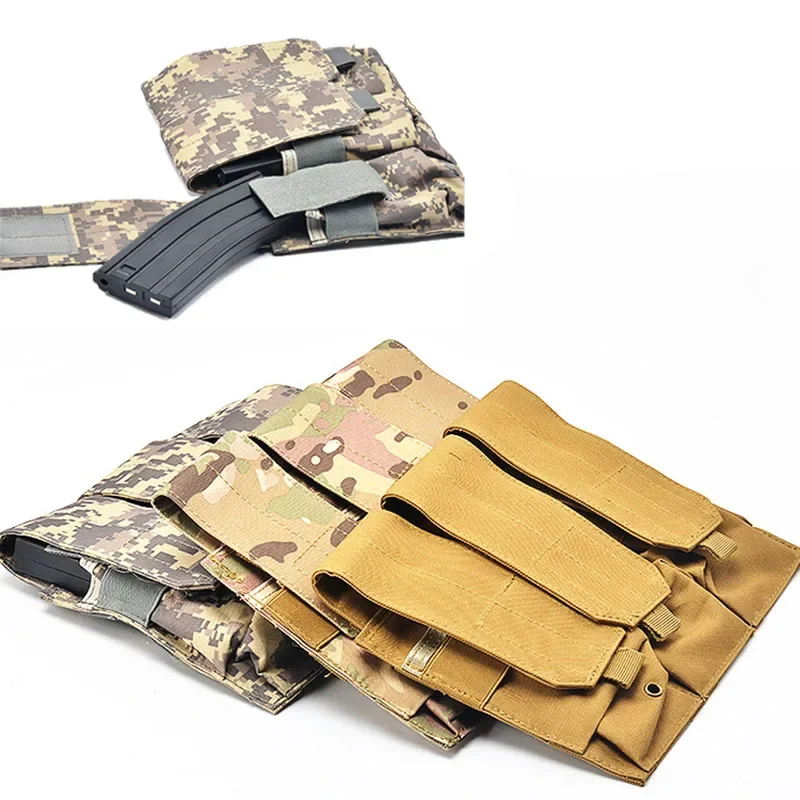 Molle táctico Triple AR15 M4 5,56mm Mag revista bolsa pistola tiro chaleco herramienta descarga caída caza Airsoft bolsa - imagen 3