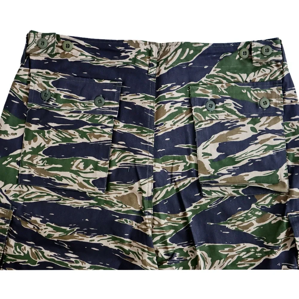 Pantalones cortos de camuflaje Tiger TCU para exteriores, uniforme de entrenamiento del Ejército de los EE. UU., Retro WW2, pantalones para correr de verano - imagen 4