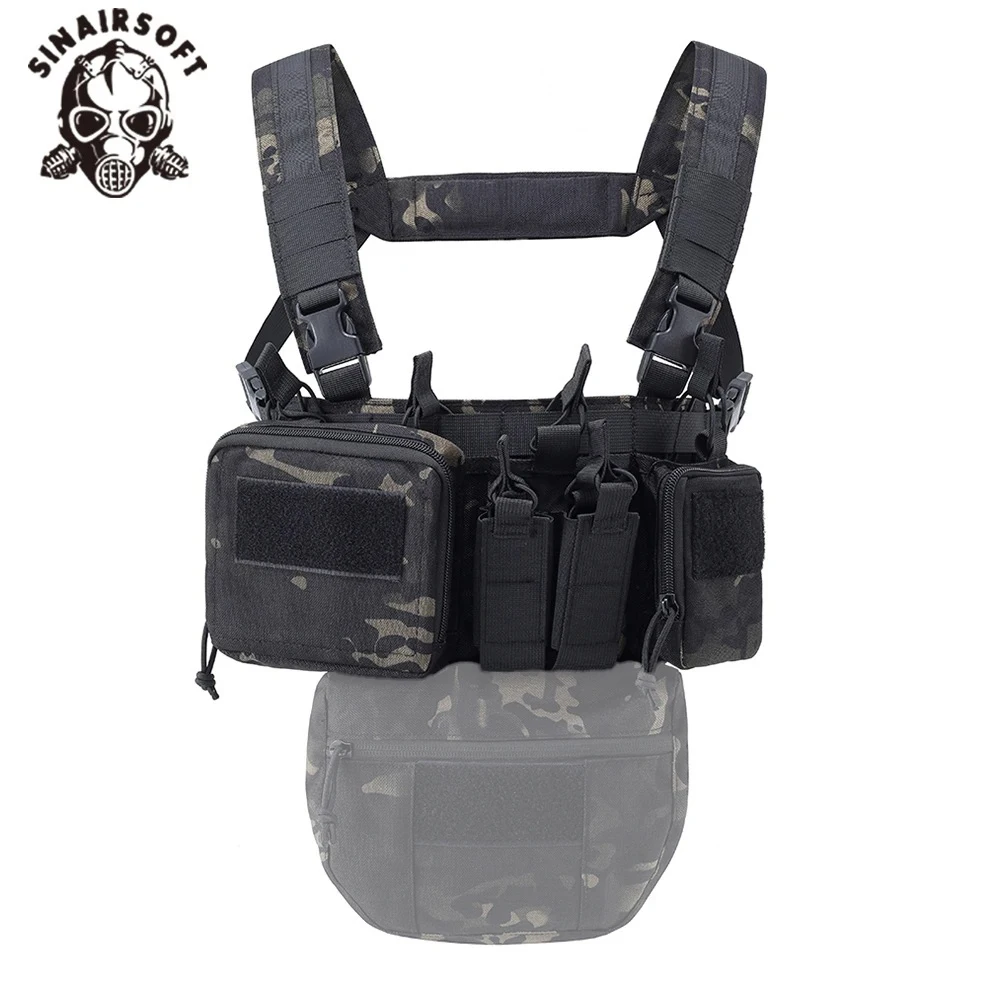 Chaleco táctico de nailon 500D MOLLE, aparejo de pecho ajustable Airsoft, bolsa Mag, hebilla de liberación rápida, entrenamiento de combate, caza y Camping - imagen 2