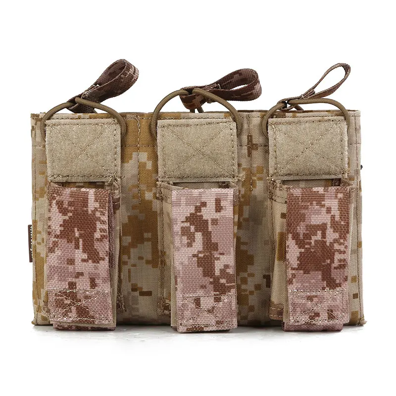 Emersongear 5,56, bolsa Triple abierta para pistola Mag, bolsa para juego de guerra Airsoft Mag, bolsa táctica Molle para revistas, nailon EM6363 - imagen 3