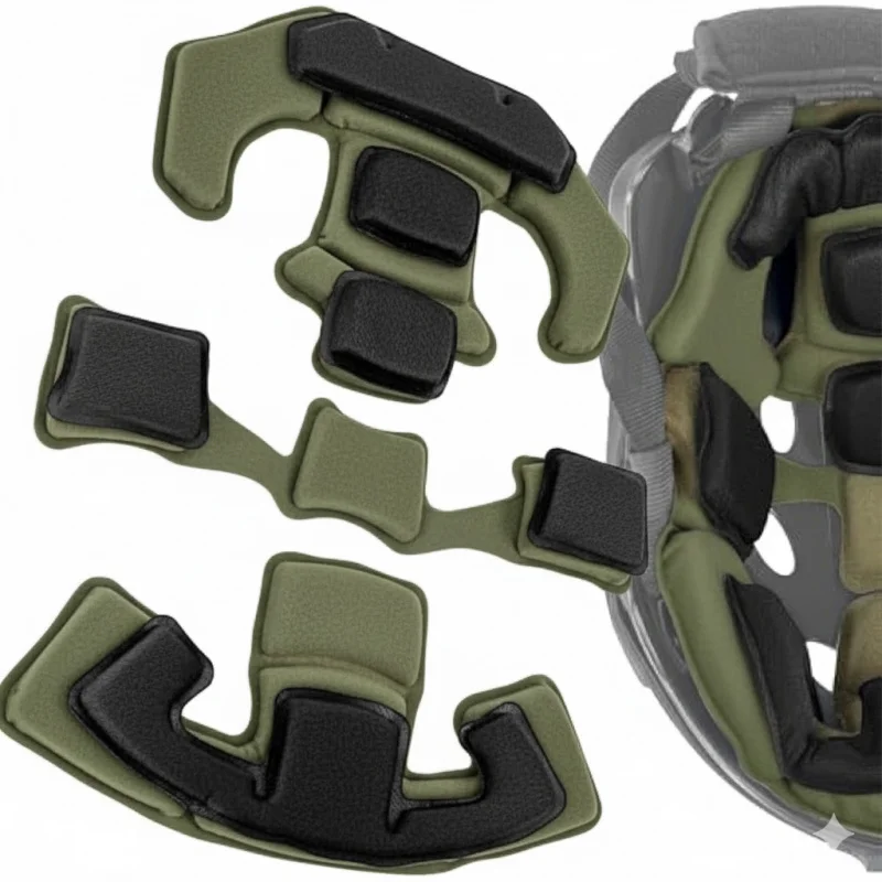 Juego de almohadillas de espuma viscoelástica para casco táctico universal – Insertos de cojín protectores para cascos FAST/MICH/ACH/USMC/PASGT - imagen 3