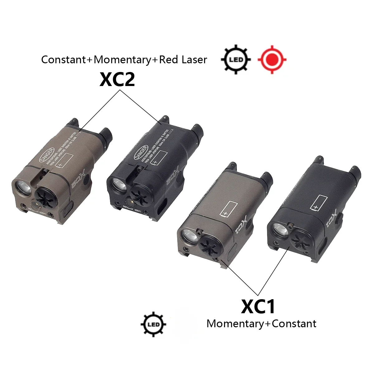 SUREFIRE táctico XC1 armas de vista LED linterna de explorador XC2 láser rojo para pistola Airsoft G17 G19 20mm luz de caza de riel - imagen 3