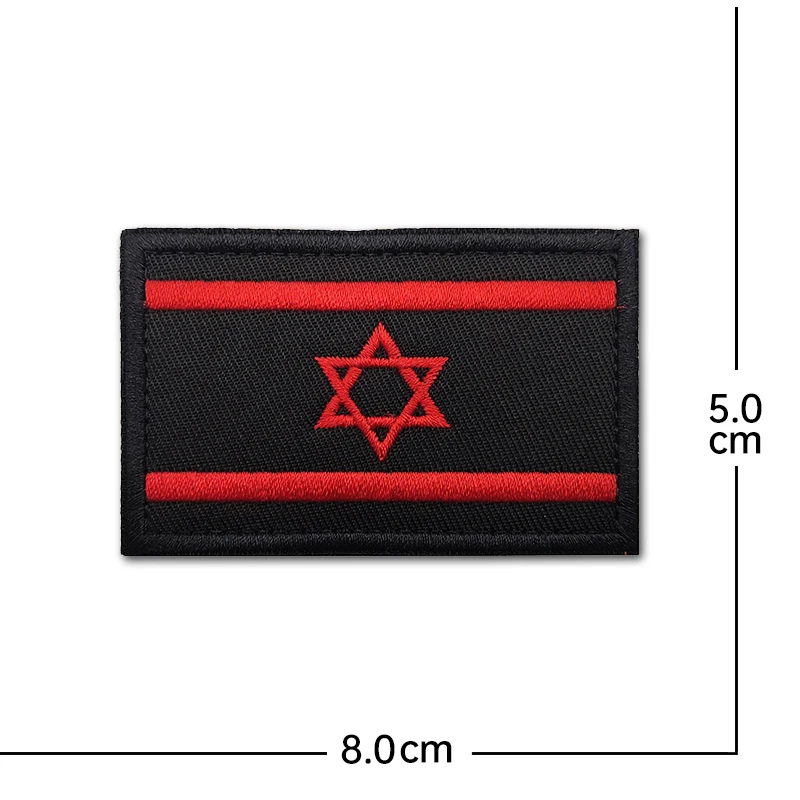 Parche bordado de la bandera de Israel, accesorio reflectante luminoso con gancho, insignia táctica militar para exteriores, brazalete, accesorios para mochila - imagen 3