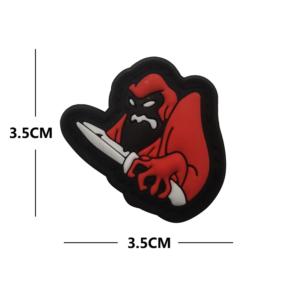 Parches de PVC con gancho y bucle para ropa, minigorila con cuchillo, insignia de moral táctica, decoración para ropa y mochila - imagen 4