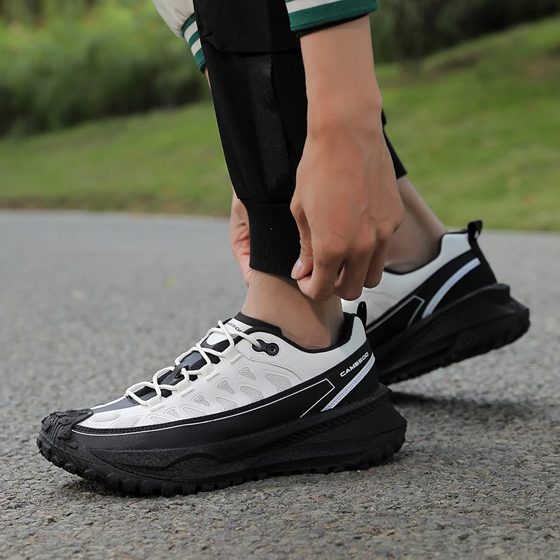 CAMSSOO zapatos para caminar al aire libre, botas de trekking para hombres, zapatos para correr de escalada ligeros y transpirables, zapatillas con amortiguación todoterreno - imagen 5