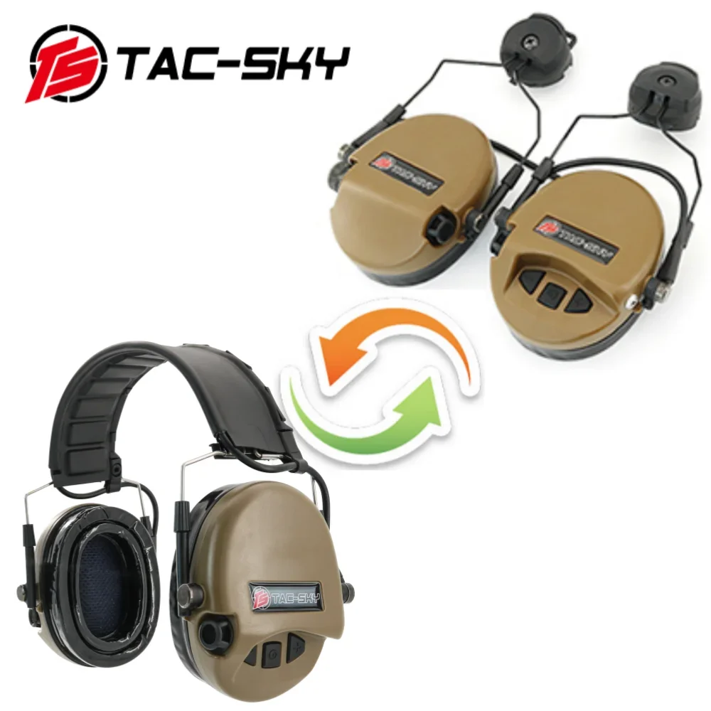 TS TAC-SKY orejeras electrónicas tácticas tiro caza protección auditiva cancelación de ruido pastilla táctica Sordin auriculares - imagen 4