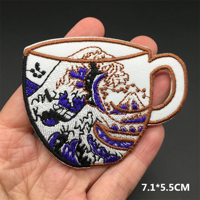 Parches termoadhesivos para ropa, pegatinas de costura de Anime, parches bordados de paisaje para ropa - imagen 4