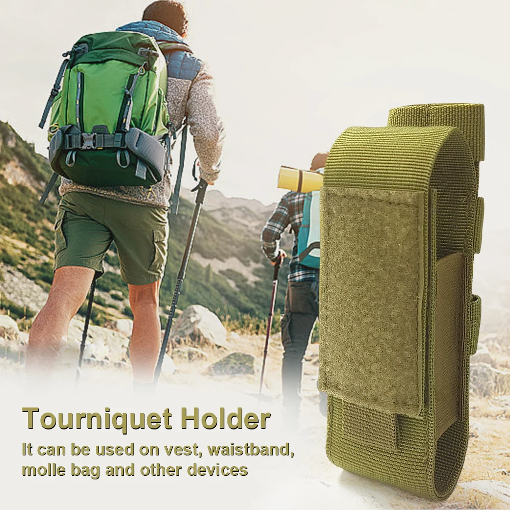 Bolsa de torniquete Carbou, soporte MOLLE de nailon para tijeras de trauma, bolsa de almacenamiento EMT, cinturón EDC, funda para linterna, tijera médica - imagen 2