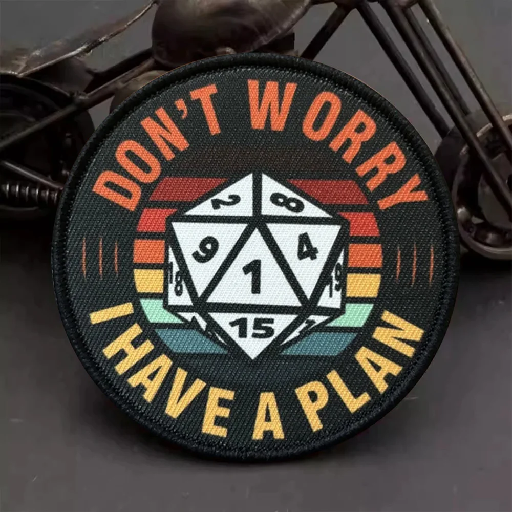 No te preocupes, tengo un plan, parches tácticos para ropa, parche de gancho y bucle, insignia militar, brazalete, pegatinas decorativas para mochila - imagen 5