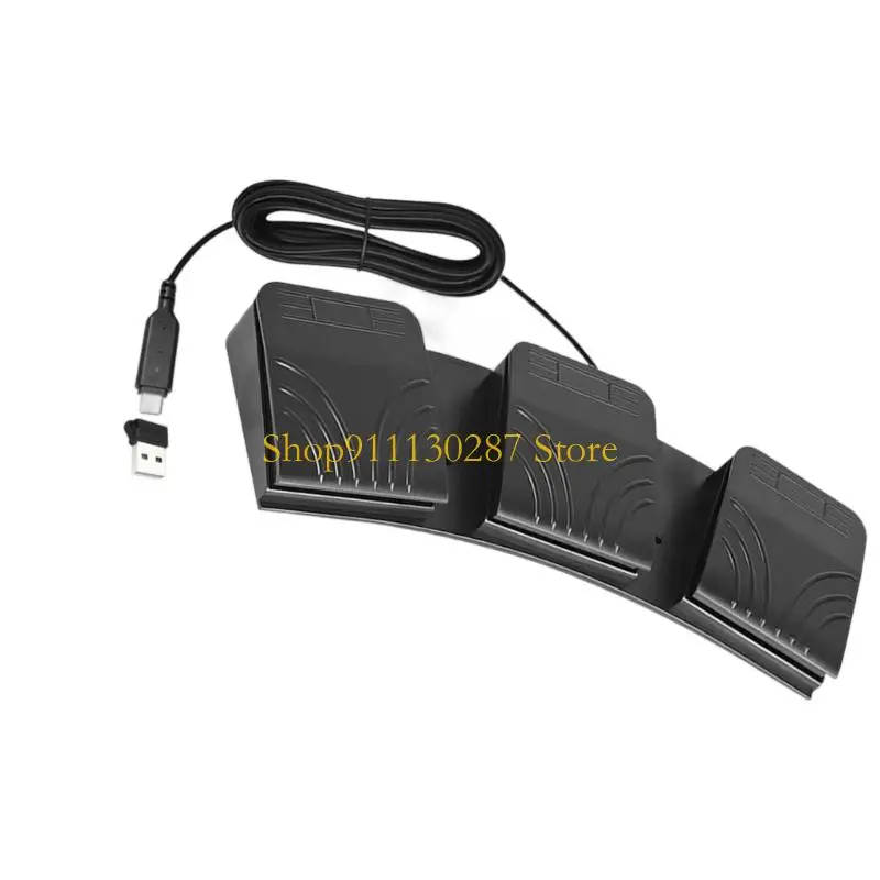 J1HC Triple Triple USB Foot Controlador personalizable Cadena teclado Multimedia Control para PC - imagen 5