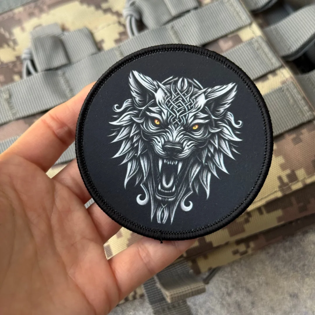 Parche táctico de lobo morale Honor God - Velcro para ropa - imagen 3