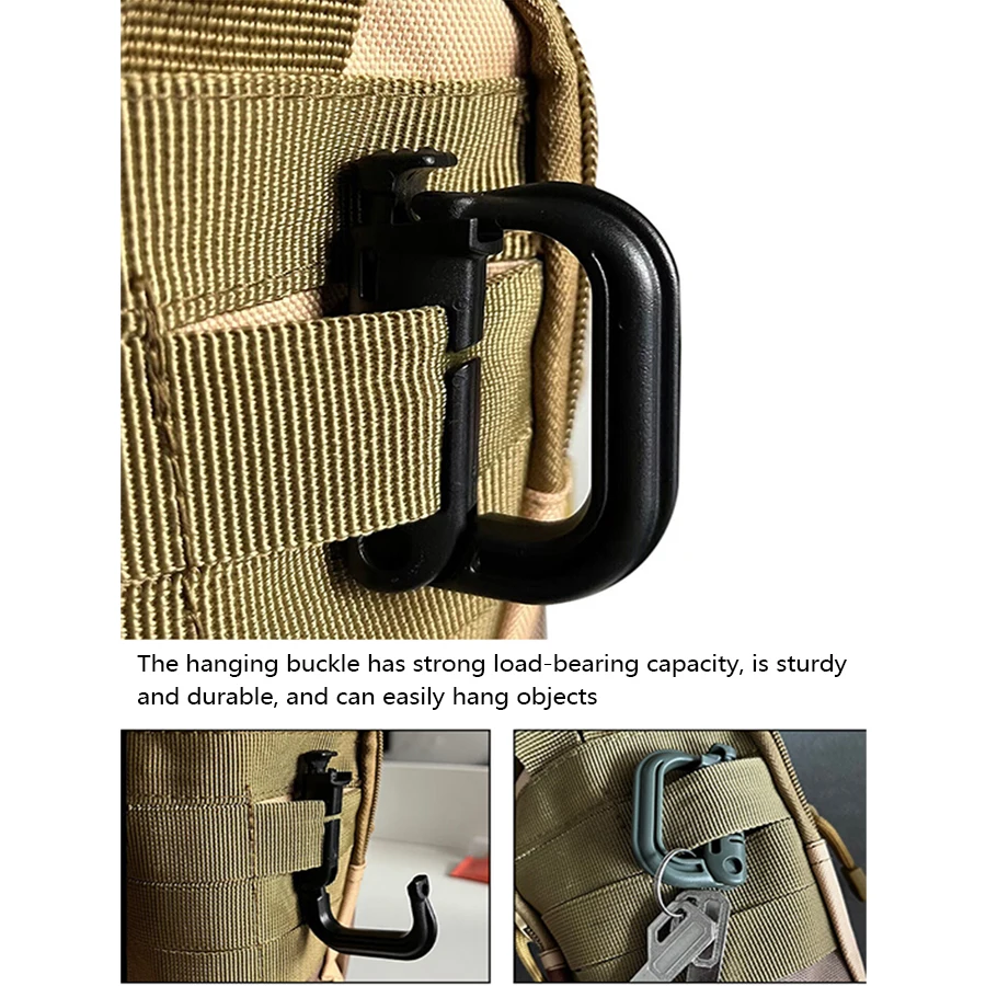 Hebilla de Montañismo al aire libre, hebilla en D MOLLE de entrenamiento, hebilla multifuncional tipo D - imagen 5