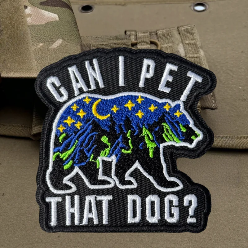 Parche bordado de oso Polar para paseo, insignia de moral con gancho y bucle táctico, pegatinas decorativas para mochila, parches para brazalete para ropa - imagen 4