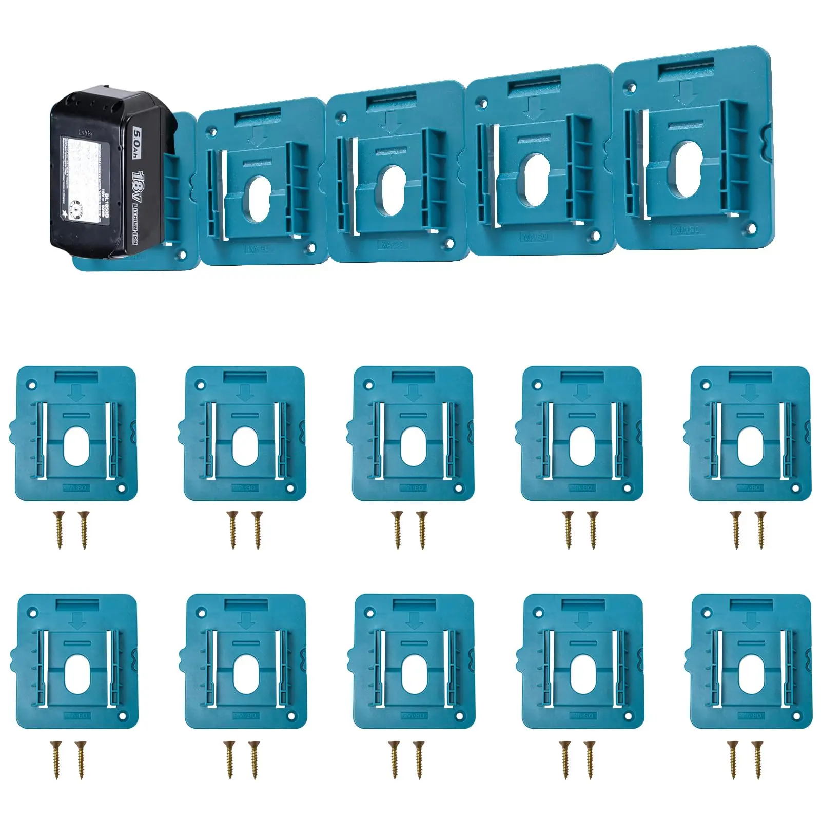 Soporte pared batería Makita 18V – Organizador compatible BL1860 - imagen 4
