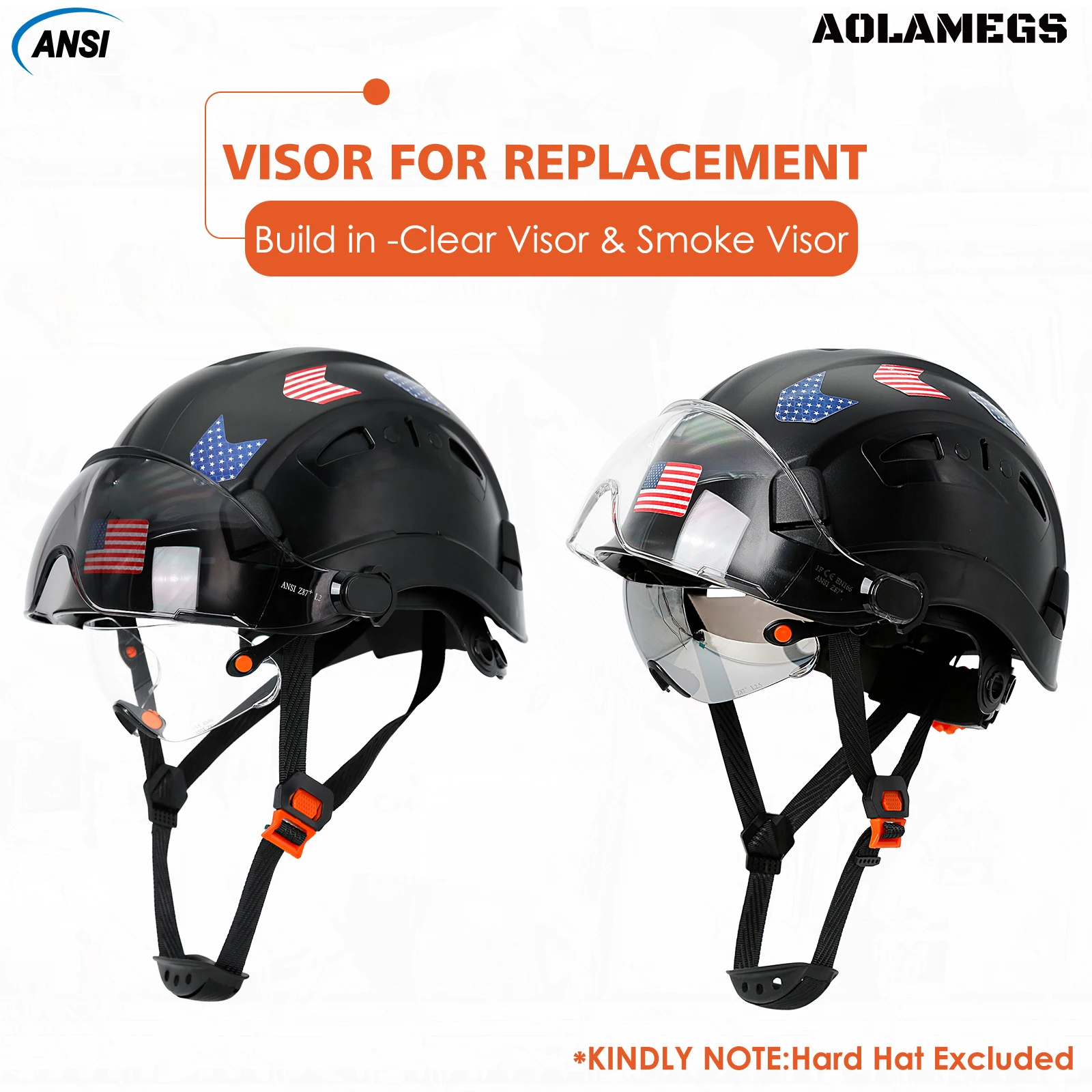 Accesorios de repuesto para gafas integradas para casco de seguridad modelo Aolamegs SF06 CR08 con certificación ANSI y CE - imagen 5