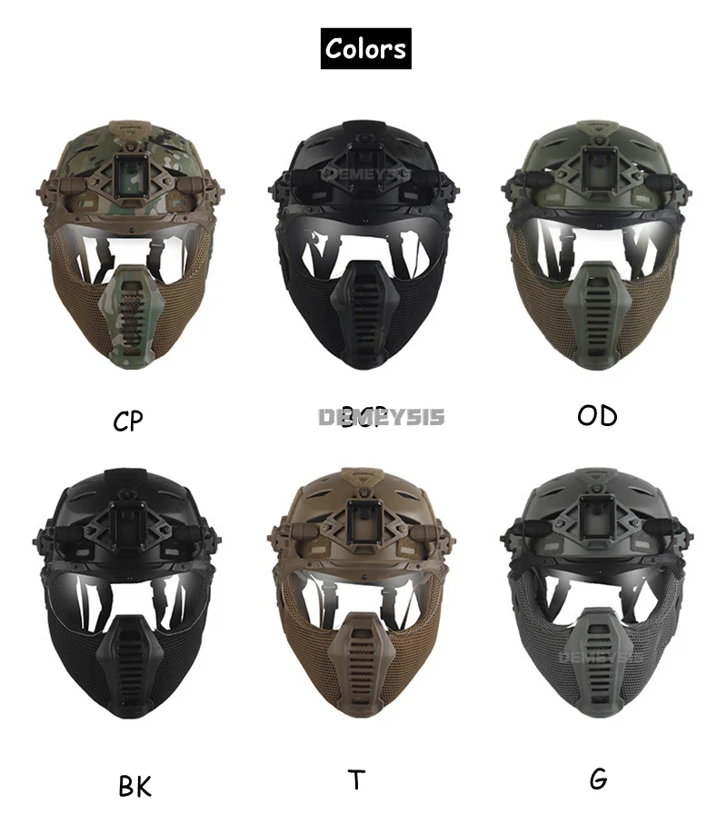 Conjunto de cascos Wendy 3,0 cubiertos, gafas extraíbles, máscara para caza al aire libre, Airsoft, protección completa, casco táctico de tiro - imagen 2