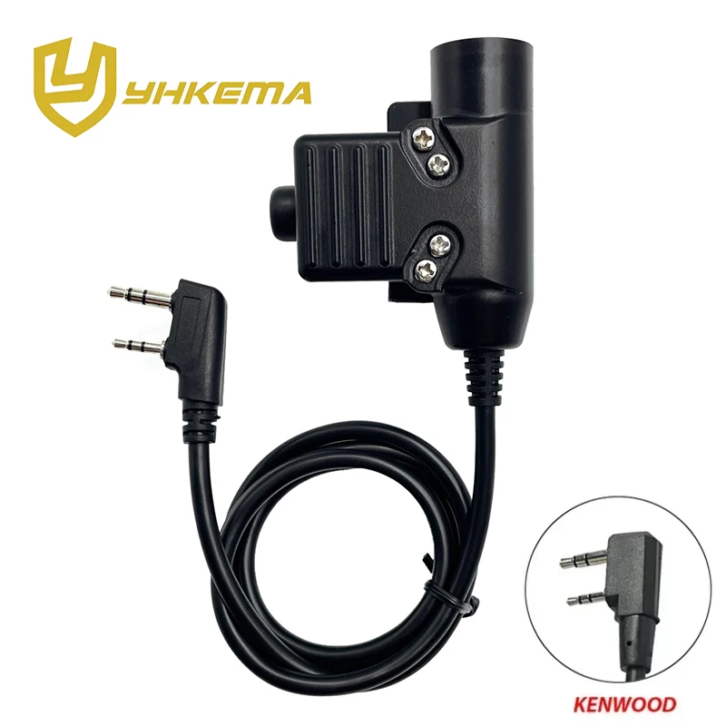 Adaptador Original YHKEMA U94 PTT, auriculares tácticos Airsoft Kenwood (para baofeng), accesorio de auriculares tácticos con enchufe - imagen 5