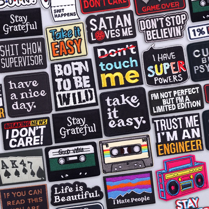 Parches bordados de Humor oscuro, parche para planchar para chaleco vaquero, mochila, mensaje positivo, motivación, recordatorio diario, pegatina - imagen 2