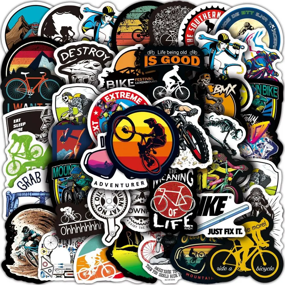 50/100 Uds Cool Racing bicicleta pegatinas para bicicleta de montaña Graffiti MTB calcomanías de vinilo monopatín pegatina de coche regalo para niños impermeable